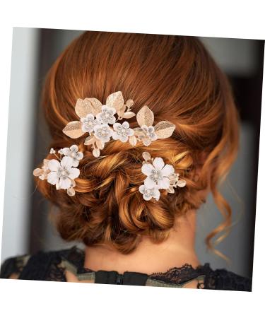 SKISUNO 1 Set Leaves and Flowers Hair Comb Wedding Hairpin Hair Accessories for Women Bridal Headpiece Bride Headdress Wedding Hair Comb Hair Combs for Women Accessories Flower Hair Pin - Buy Online on GoSupps.com