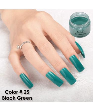Dip Powder Color No.25 Black Green Blue Color System Nail Gel 1 oz - Buy Online on GoSupps.com