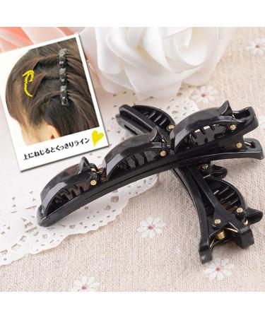 Double Layer Twist Plait Headband Hair Claw Clips - Black Magic Double Bangs Hairstyle Hair Tools for Women & Girls - Buy Online on GoSupps.com