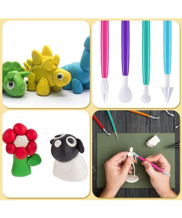 Double Head Plastic Clay Sculpting Tools Kit | Pottery Decor DIY Crafts | Assorted Colors - Set of 10 - Buy Online on GoSupps.com