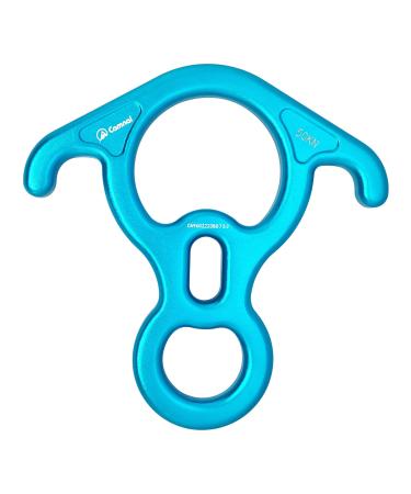 EMMRAGNO 50KN Rescue Figure 8 Descender Large Bent-Ear Belaying Device Aluminium Alloy Rappelling Devices Blue