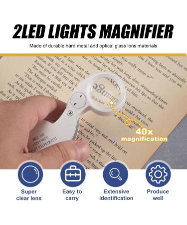 zutaa Jewellers Lens Glass Loupe 40X 25mm Eye Magnifier 2 LEDs Lights - Buy Online on GoSupps.com