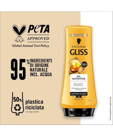  Gliss Schwarzkopf Gliss Oil Nutritive Balm 6 x 200 ml Packs Nourishing Balm Enriched with Omega 9 and Marula Oil Products for Brittle and Damaged Hair - Buy Online on GoSupps.com