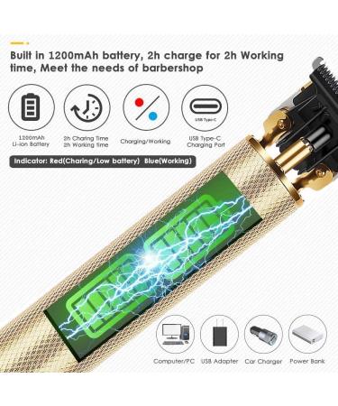 Pro Hair Clipper Bald Hair Clipper Trimmer Men's Rechargeable Lawn Mower T-Shaped Contour Hair Clipper Shaver Old-Fashioned Hair Clipper Cordless(Gold) - Buy Online on GoSupps.com
