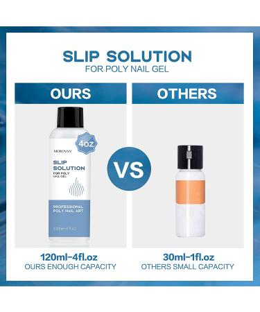 Morovan Poly Gel Slip Solution 120ml - Anti-stick Poly Nail Gel Liquid with Brush Bottle Cap - Easy DIY Extension Nail Liquid Cup - Buy Online on GoSupps.com