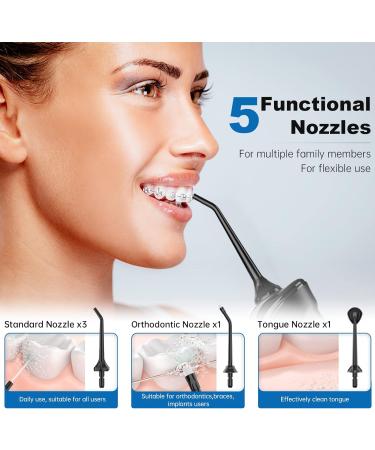 MiTdir Water Dental Flosser Oral Irrigator - 5 Jet Tips, 4 Modes, IPX7 Waterproof, 300ML Tank - Portable Cordless Teeth Cleaner for Home & Travel (Black) - Buy Online on GoSupps.com