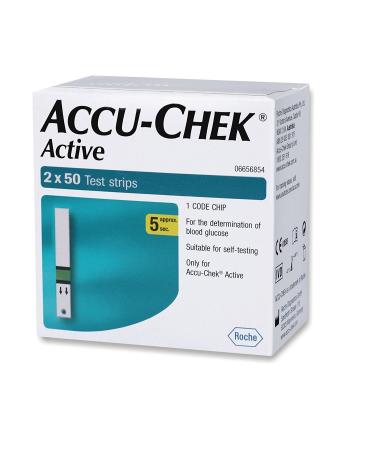 Accu Chek Pro - Accu - Chek Active 100 Strips (50x2) - (Multicolor)