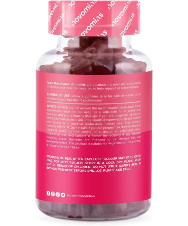 Novomins Multivitamin Gummies - 1 Month Supply for Men and Women - Vegan & Gluten Free - 17 Essential Vitamins - Adult Gummy Supplement - Buy Online on GoSupps.com