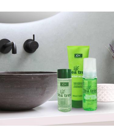 Tea Tree Face Wash Set Contains Foaming Face Wash Skin Cleanser Facial Scrub and Toner for a Soothing and Hydrating Skin Care - Buy Online on GoSupps.com