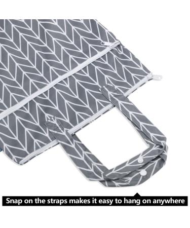 Teamoy Travel Hanging Wet Dry Bag Organizer - Gray Arrow Medium - 17.3 x 13.4 inches - Two Compartments for Cloth Diaper, Laundry, Swimsuits - Easy to Hang - Pack of 1 - Buy Online on GoSupps.com