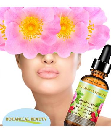 Pure Rosehip Seed Oil for Face Skin Hair & Body - Anti-Aging Moisturizer | Botanical Beauty 1 Fl oz (30 ml - Buy Online on GoSupps.com