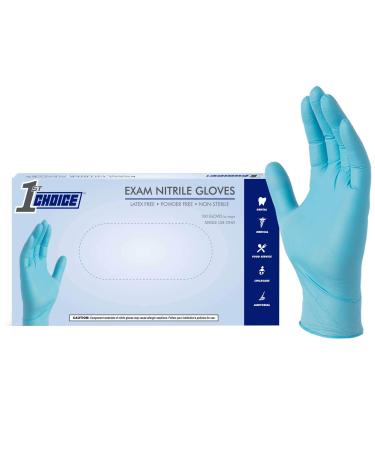 1st Choice 3 mil Blue Medical Gloves Box of 100 Small Nitrile Gloves Disposable Latex Free - Chemo-Rated Disposable Gloves Small (Pack of 100)