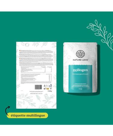 NATURE LOVE Nollagen - 500 g of powder - vegan collagen - raspberry taste - purely vegetable equivalent of the product Collagen powder - laboratory tested produced in Germany - Buy Online on GoSupps.com