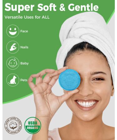 ProCIV Makeup Remover Pads Reusable 18 Packs Bamboo Cotton Rounds Pads Cleansing Cloth Wipe With Laundry Bag Washable Clean Skin Care Facial Toner Pads Cleansing Towel Wipes (3.8 inch) Multicolor - Buy Online on GoSupps.com