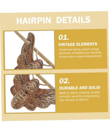 minkissy Moth Hairpin Wood Hair Bun Clip Japanese Chopsticks Hair Clips for Girls Metal Hair Claw Clips Wedding Hair Clip Chignon Pin Japanese Bread Shawl Pin Tie Miss With Stick Plastic - Buy Online on GoSupps.com