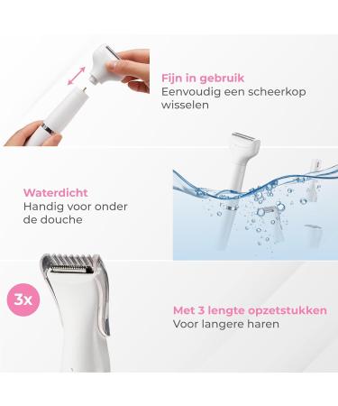 Nuvance Ladyshave 4 in 1 Ladyshaves for Women with Eyebrow Trimmer Shaver Woman Lady Shave White - Buy Online on GoSupps.com