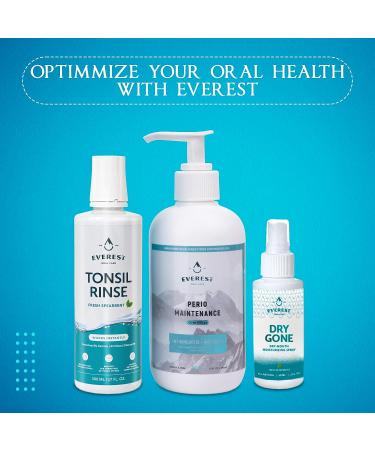 Everest Oral Care Alcohol-Free Mouthwash for Bad Breath, Plaque, Sensitive Teeth, Gingivitis - Fresh Mint Flavor, Fluoride Rinse - Buy Online on GoSupps.com