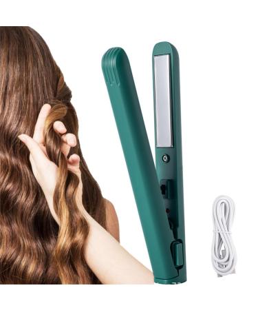 Mini Dual Purpose Curling Iron Small Curling Iron for Short Hair Cordless 2-in-1 Mini Curling Wand & Flat Iron Hair Straightener Upgrade Mini Curling Iron (Green Upgraded)