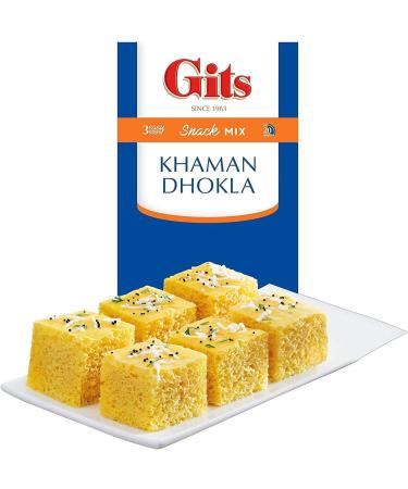 Gits Khaman Dhokla Instant Snack Mix 180g - A Traditional Indian Savory Snack - Popular Traditional Gujarati Snack Makes 18 Khaman Dhokla (Pack of 3) - Buy Online on GoSupps.com