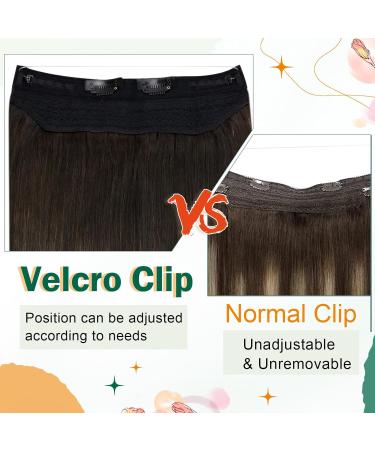 Easyouth Balayage Wire Hair Extensions Ombre Fish Line Real Human Hair Black to Brown Blonde 12 Inch #1B/6/27 - Buy Online on GoSupps.com