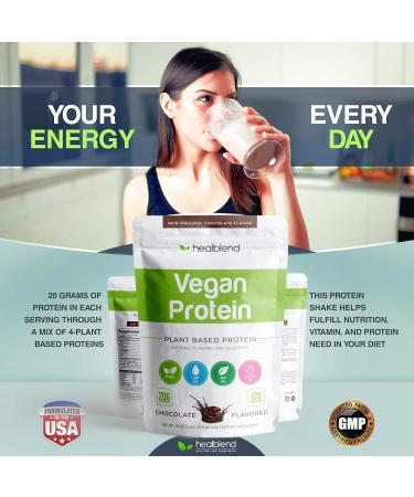 healblend Plant-Based Protein Powder Vegan Dietary Supplement - Gluten-Free Non-GMO Erythritol-Free Soy-Free Dairy-Free Pea Protein for Women and Men - Buy Online on GoSupps.com