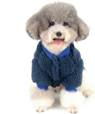 Zunea Winter Coats for Small Dogs | Fleece Warm Dog Sweater & Jacket | Blue Chihuahua & Cat Clothes | Pet Boys & Girls Fashion - Buy Online on GoSupps.com