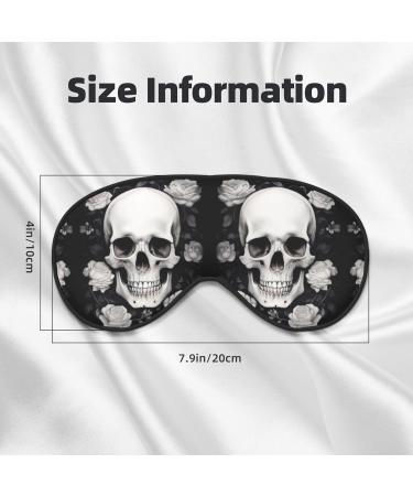 White Flowers & Skull Print Eye Covers | Soft Blackout Sleep Masks for Travel | Cute & Comfortable Eye Masks for Men & Women - Buy Online on GoSupps.com