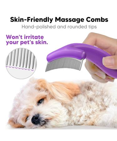 FLUFFEE Pet Grooming Brush for Shedding - Professional Deshedding Tool with Replaceable Combs for Cats and Dogs - Purple - Buy Online on GoSupps.com