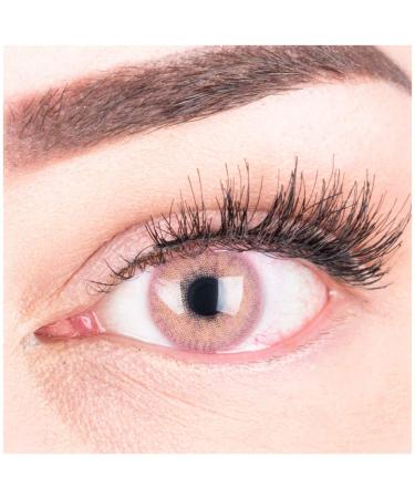 Very covering and natural pink contact lenses Silicon Comfort Novelry "Jasmine Pink" + container from Glamlens - 1 pair (2 pieces) - Dia 14.00 - Without strength 0.00 Dioptries
