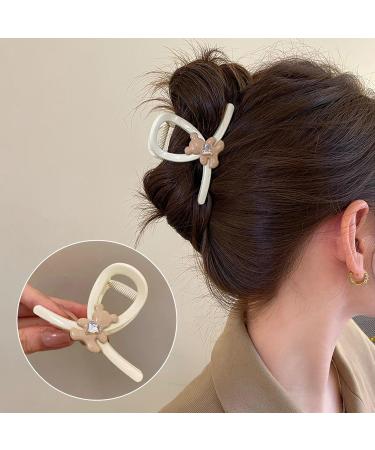 Souarts Butterfly Flowers Hair Clip Set - Non-Slip Metal Hair Clips for Girls & Women - Thick Hair Claws & Styling Accessories (Brown Bear Flowers 2 Pack) - Buy Online on GoSupps.com