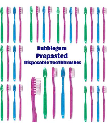 144 Kids Bubblegum Disposable Toothbrushes - No Water Needed - Individually Wrapped - Easy Prepasted Toothbrushes - 144 Pack - Buy Online on GoSupps.com