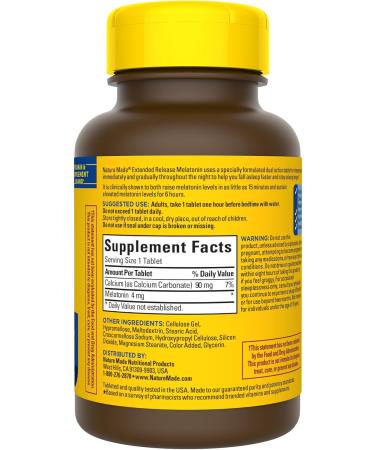 Nature Made Melatonin 4mg Extended Release Tablets Sleep Supplements for Adults 100% Drug Free Sleep Aid 90 Count 90 Day Supply 90 Count (Pack of 1) - Buy Online on GoSupps.com