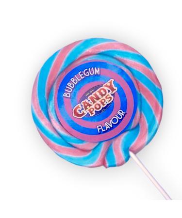 Bubble Gum XL Large Wheel Lollies - Swirl Lollipops - Party Favour - Sweets - Rock Candy 75g 4 Inch Diameter 9 Inch Length (X 1)