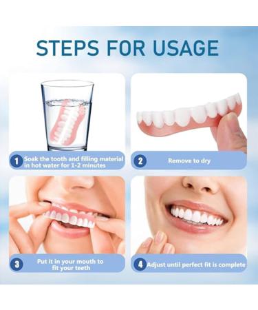 2 Paires Proth se Dentaire Cosm tique Dentier Sourire Parfait Instantan es Fausse Dent Naturel A Poser Dentier Sourire Parfait Sup rieurs Et Inf rieurs Pour Homme Femme - Buy Online on GoSupps.com