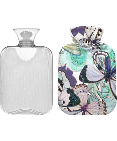Blue Butterfly Pattern Hot Water Bottle - 2L Pain Relief & Hand Warmer - Buy Online on GoSupps.com