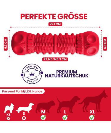 Samnis Indestructible Red Kielzeug Dog Toy - Premium Natural Rubber Squeaky & Robust for Medium & Large Dogs - Buy Now! - Buy Online on GoSupps.com