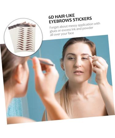 Didiseaon 4 sheets Hair-like False Brow Imitation Waterproof Fake Sticker Temporary Tattoos Eyebrows D 21x14.8cm Brown - Buy Online on GoSupps.com