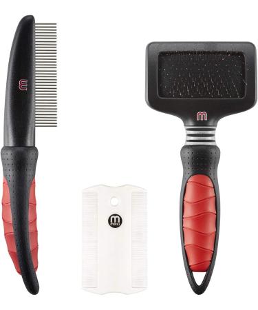 Mikki Puppy & Dog Grooming Set - Slicker Brush Comb & Flea Comb for Gentle Grooming | Best Starter Kit for Pets - Buy Online on GoSupps.com