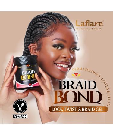 Laflare 1LB Braid Bond Gel - Extreme Hold for Natural & Kids Hair | Vegan & Nourishing | Peach - Bulk Purchase - Buy Online on GoSupps.com