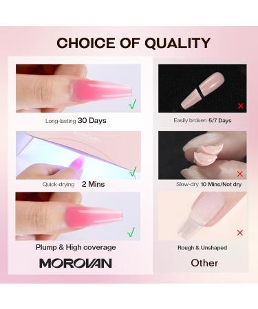 Morovan Poly Gel Nail Kit - 20 Colors with UV Light | Glitter Nail Starter Kit for DIY Home Nail Extensions | Ideal Gifts for Women - Buy Online on GoSupps.com