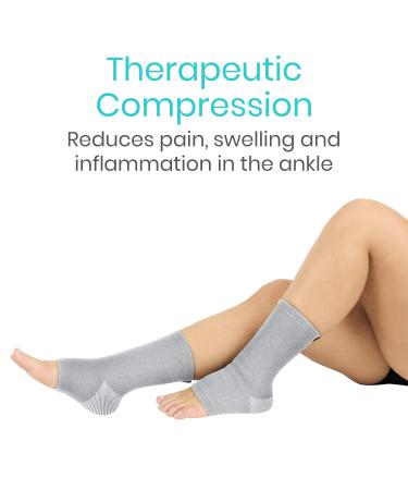 Vive Ankle Compression Socks for Men & Women - Support for Plantar Fasciitis Achilles Tendonitis Arthritis | Large/X-Large Gray - Buy Online on GoSupps.com