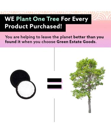 Green Estate Reusable Cotton Rounds - Dual Sided Makeup Remover Pads - Ecofriendly & Washable Toner Wipes - Affordable Cosmetic Pads - Planting a Tree with Every Purchase! - Buy Online on GoSupps.com