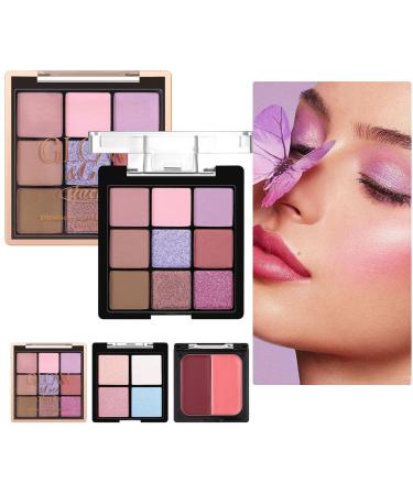 Nkmifeg Eyeshadow & Blush Palette | Face Palette with Blush and Illuminator | Soft Matte Finish Eye Face Cosmetics for Mature Skin Woman Adult