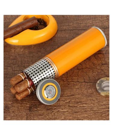 Cigar Box Stainless Steel Cigar Tube Portable Cigar Case Sealing Metal Cigar Storage Box with Hygrometer and Humidifier Waterproof Dustproof and Shockproof Great Gift Kit - Buy Online on GoSupps.com