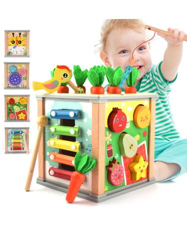 Zooyaue motor cube activity cubes made of wood 6 in 1 Montessori toy Activity Center Baby from 3 years Activity Toys Wood Motor Shots Wood Toys Expert Toys For Small Children Baby - Buy Online on GoSupps.com
