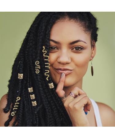 28 Pieces Dreadlocks Jewelry Set Adjustable Metal Cuffs & Spiral Clips Gold Dreadlock Pearls for Men & Women - Buy Online on GoSupps.com