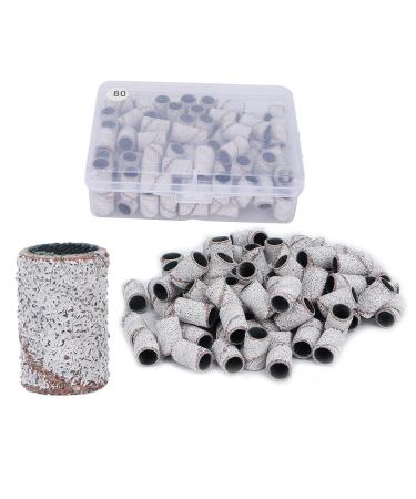 Nail Sanding Circle Bands Nail Art Sanding Bands Pedicure Polishing File 100 Pieces Manicure Sanding Bands Nail Drill Bits Accessories Nail Drill Remove Dead Skin (80#)