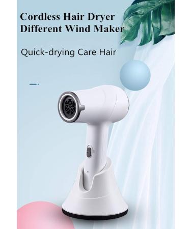 2021 Professional Cordless Hair Dryer Negative Ionic Hair Blow Dryer Light Weight Low Noise White Hair Dryers with Concentrator and Charging Base - Buy Online on GoSupps.com