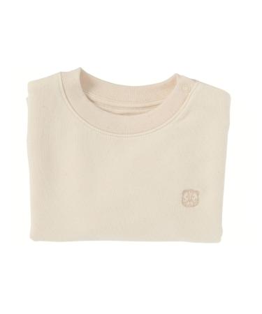 Timino children sweater baby sweatshirt young girls unisex long-sleeved organic cotton single-color beige cream natural white blue high quality tiger size 68 80 86 98 104 110 116 (6 months to 6 years) 68-80 Creamy vanilla