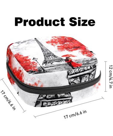 Portable Women's Binding-Storage Bags | Menstrual Cup Pocket & Pads for Teenage Girls | Stylish Eiffel Tower Design - Buy Online on GoSupps.com